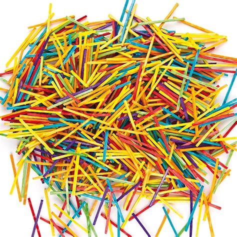 1000 Wooden Matchsticks Diy Matchsticks Rainbow Colour Match Sticks