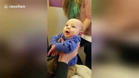 Adorable Baby Smiles As He Hears His Mum S Voice For The First Time