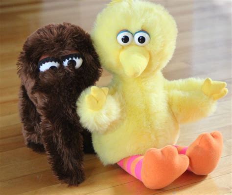 Vintage Snuffleupagus Big Bird Set Lot Sesame Street Plush Toy Stuffed
