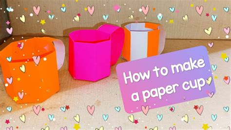 How To Make A Paper Cupdiy Paper Cup Youtube
