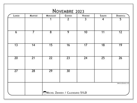 Calendario Novembre 2023 Da Stampare “483ld” Michel Zbinden It