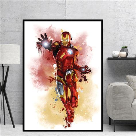 Iron Man Marvel Painting Poster Aesthetic Wall Decor
