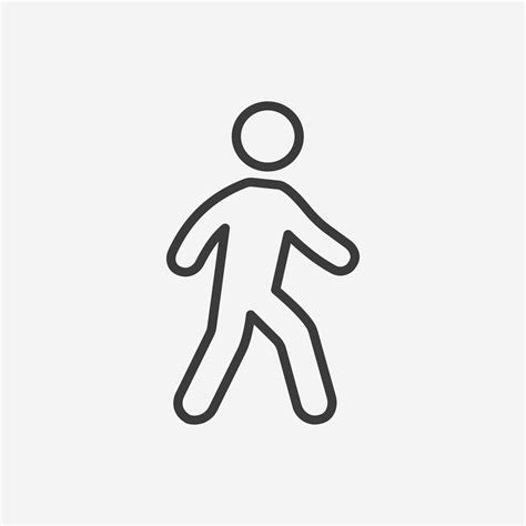 Walking Man Icon Vector Isolated Walk Man Pedestrian Symbol Sign