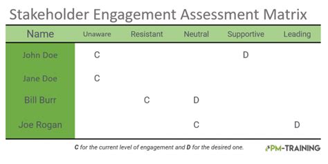 Stakeholder Engagement Assessment Matrix