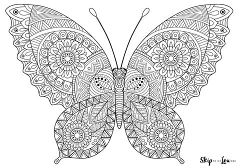 Difficult Butterfly Coloring Pages