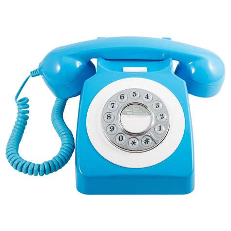 Gpo 746 Retro Rotary Phone Neon Blue