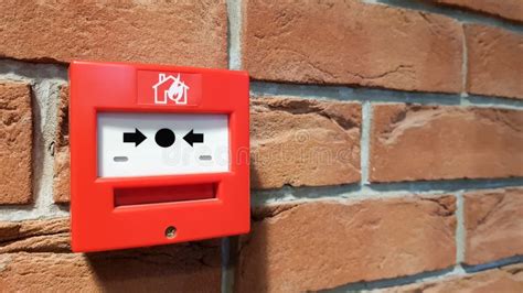 Fire Alarm System Box Installed On Wall In Building Stock Image Image