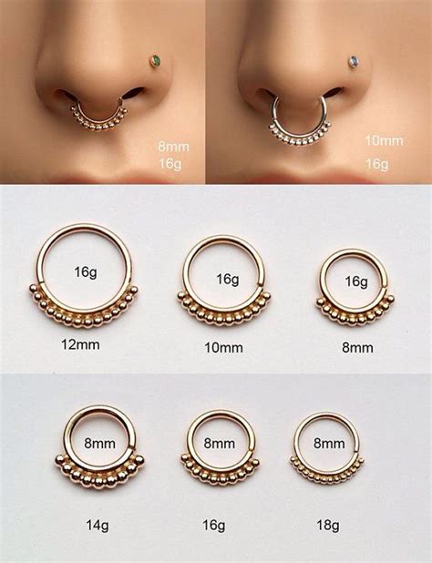 Different Gauges Of Nose Rings
