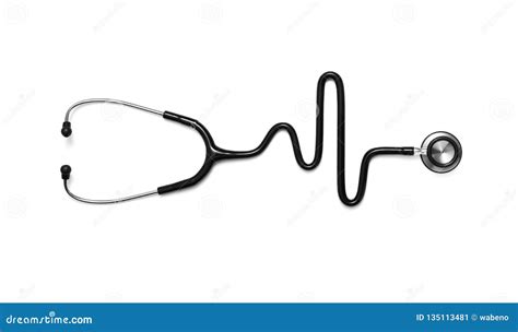 Stethoscope In The Shape Of A Heart Beat On A Ekg Stock Image Image