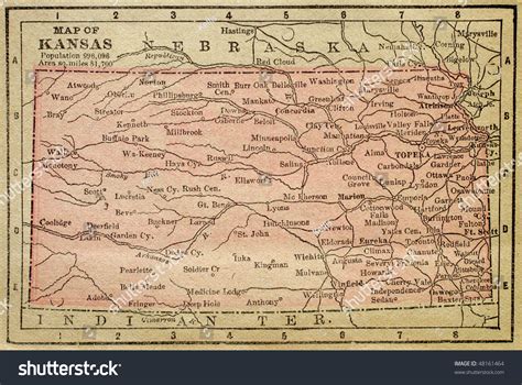 Kansas Circa 1880 See Entire Map Stock Photo 48161464 Shutterstock