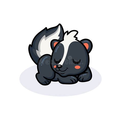 Cute Little Skunk Cartoon Lying Down Stock Vector Illustration Of
