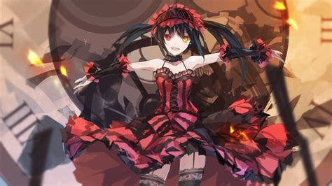 Tokisaki Kurumi Date A Live Heterochromia Dark Hair Hd Wallpaper