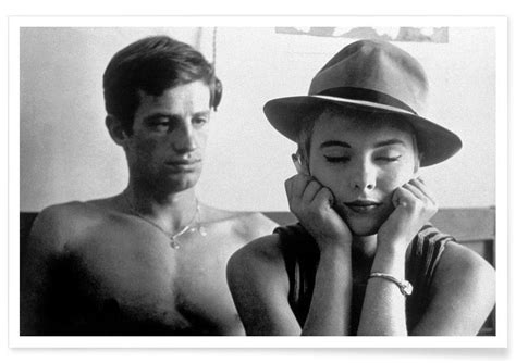 Jean Paul Belmondo And Jean Seberg In Breathless Poster Juniqe