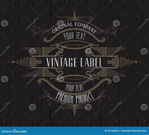 Vintage Typographic Label Premium Stock Vector Illustration Of Frame