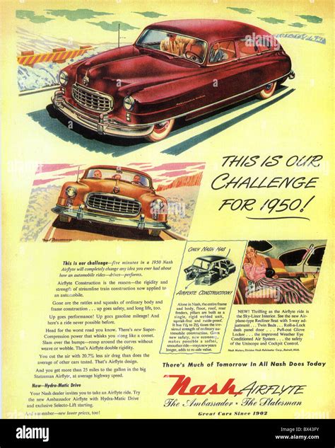 Nash Car Advert 1949 Stock Photo Alamy