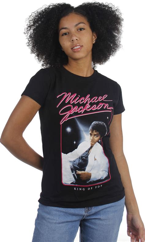Michael Jackson Womens King Of Pop Suit Black T Shirt