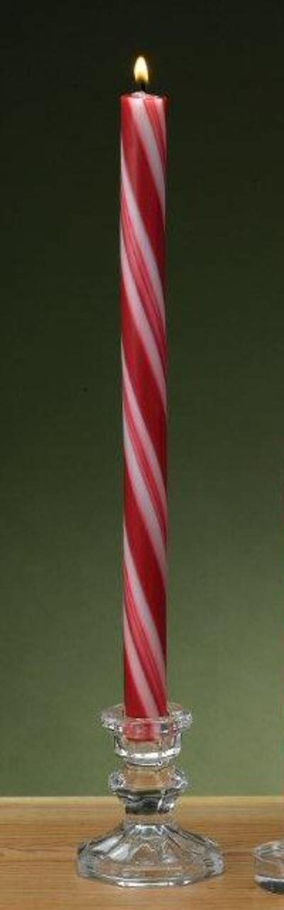 Peppermint Striped Christmas Taper Candles Set Of 12