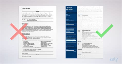 Get inspiration for your resume, use one of our professional templates, and score the job you want. Software Engineer Resume Template (+ Developer Examples)