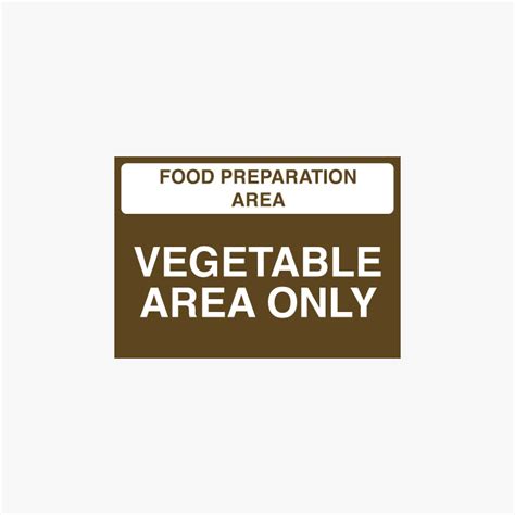 Plastic 210x148mm A5 Vegetable Area Only Signs Safety Sign Uk