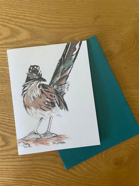 Roadrunner Card Bird Greeting Card Desert Art Etsyde