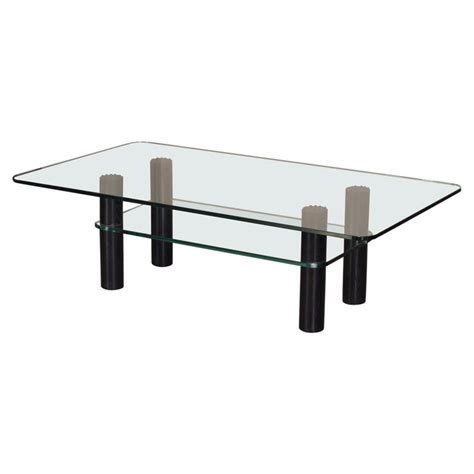 Alessi Post Modern Glass Wood And Rubber Coffee Table C 1980s For