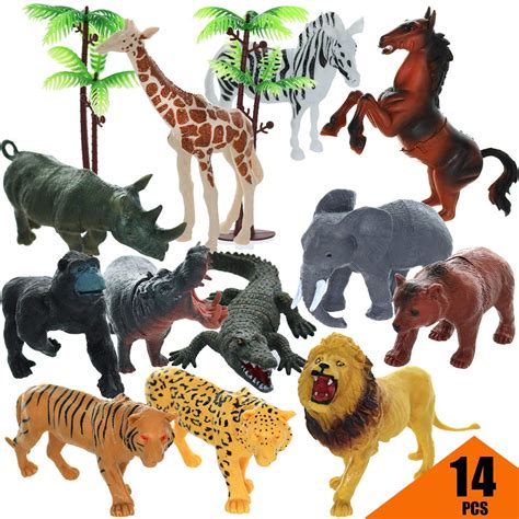 Buy Texpress 14 Pcs 5 To 7 Safari Zoo Animal Figures Toys 12