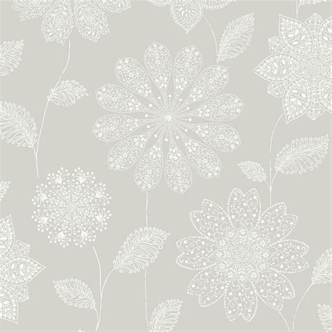 Brewster Wallcovering Panache Taupe Floral Wallpaper Wallpaper