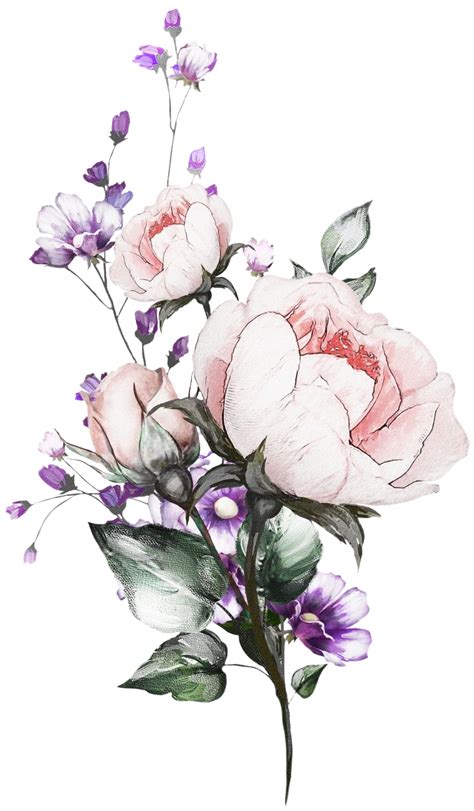 Aesthetic Flowers Drawing Watercolor - martaartedmedia