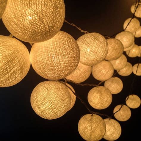 100 Bulbs White Cotton Ball String Lights For Etsy