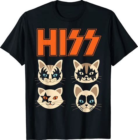 Hiss Funny Cats Kittens Rock Rockin T Shirt Clothing