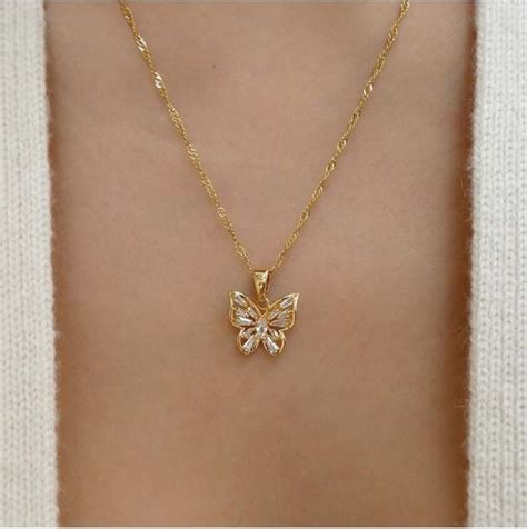 18k gold plated butterfly necklaces butterfly pendant etsy pretty jewelry necklaces girly