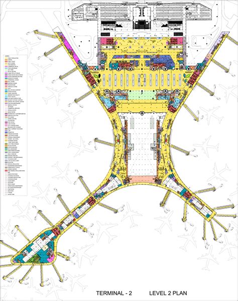 First Floor Plan Of Mumbai Airport Terminal With Coffered Canopy