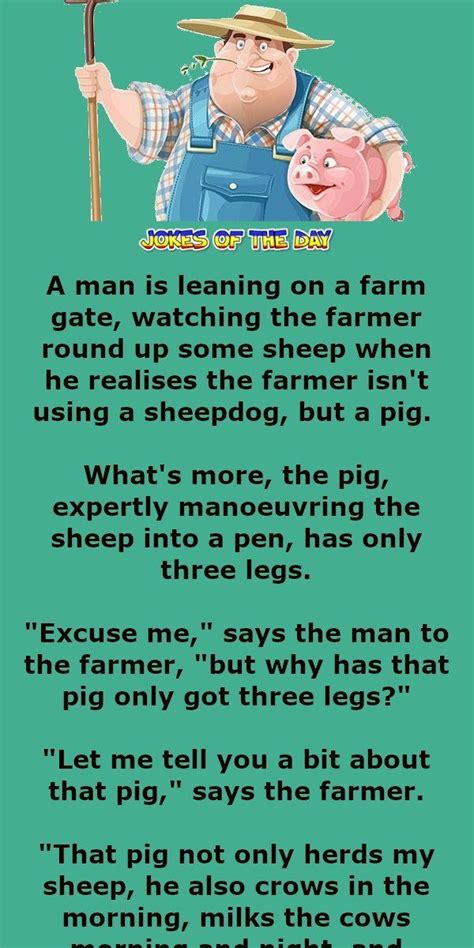 Joke About The Farmer And The Three Hogs Jokes Farm Humor Puns Dairy