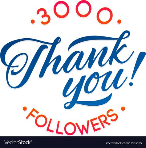 Thank You 3000 Followers Card Thanks Royalty Free Vector