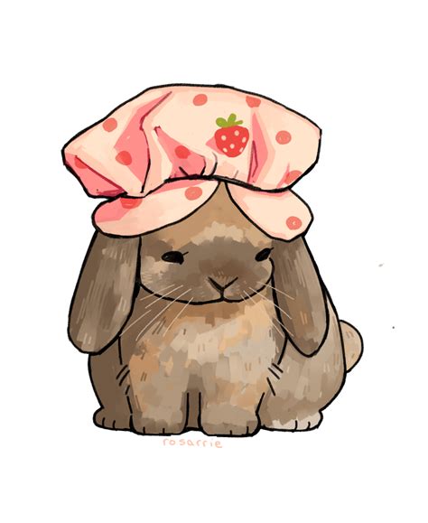 Rosarrie Bunny Wearing A Strawberry Hat Tumblr Pics