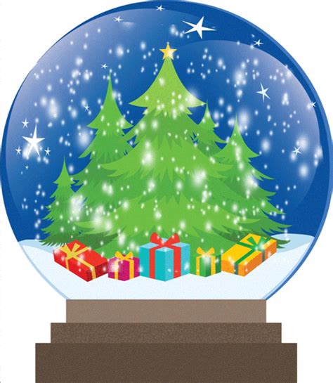 Christmas Clipart Christmas Tree Ts Snow Globe With Falling Snow