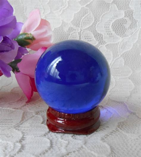Cobalt Blue Crystal Glass Sphere Ball Mini 40mm 1 12 Etsy