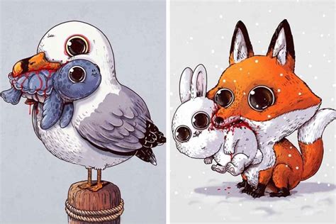 Extremely Adorable “predators Vs Their Prey” Illustration Collection