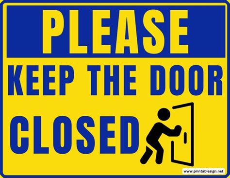 Please Keep The Door Closed Sign Free Download