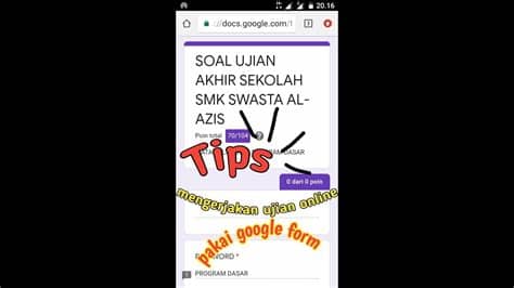 cara mengerjakan soal ujian online di google form - YouTube