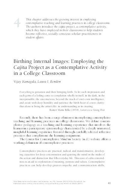 Pdf Birthing Internal Images Employing The Cajita Project As A