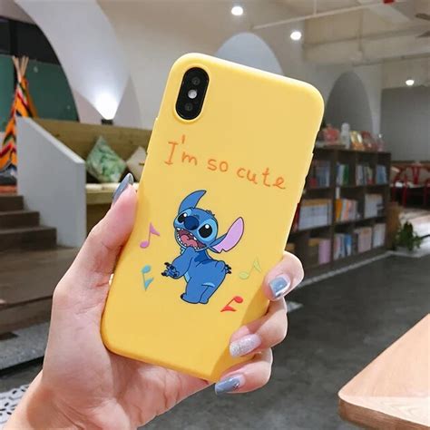 cute cartoon lively stitch phone case for iphone 6 6s 7 8 plus x xs max xr xs candy disneys