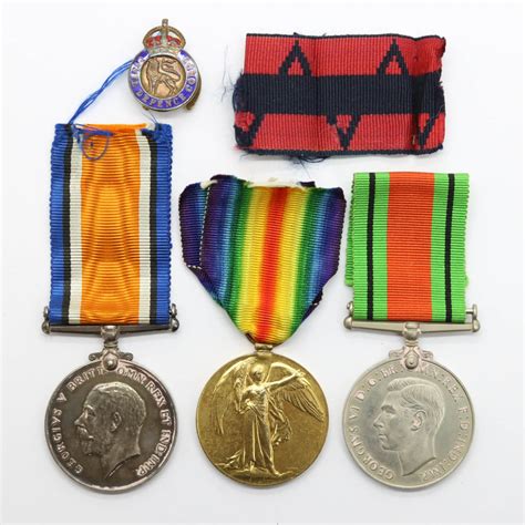 Ww1 British Army Medal Group Of 4 To Mesopotamia Military Medal Winner