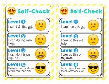 Emoji Self Assessment By Sheets The Teach Tpt