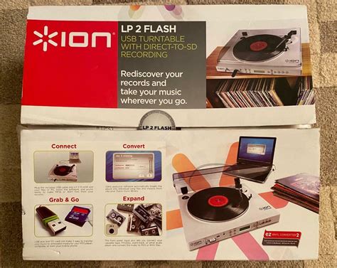 Vinyl Record Player Turntable Ion Lp 2 Flash Usb Vinyl Turntable With