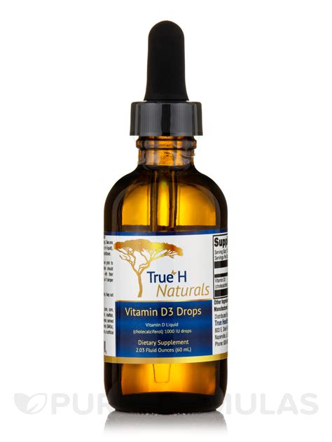 With vitamin a = 1250. Vitamin D3 1000 IU Drops - 2.03 fl. oz (60 ml)