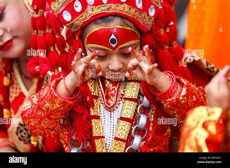 Kathmandu Nepal 11th Sep 2019 A Nepalese Girl Dressed As A Living