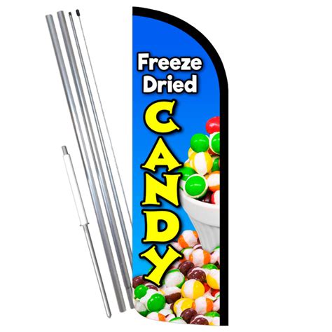 Freeze Dried Candy Premium Windless Feather Flag Bundle Complete Kit Or Optional Replacement
