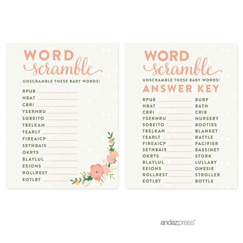 Free Baby Shower Games Word Scramble Baby Shower Games Printable