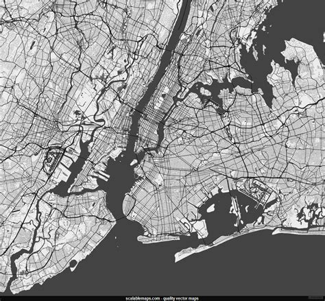 detailed vector map of manhattan new york city map il